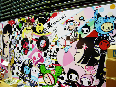 Wallpaper divider on Tokidoki booth