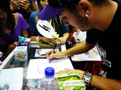 He was drawing on my sketch book