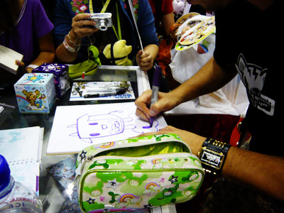 He was drawing on my sketch book